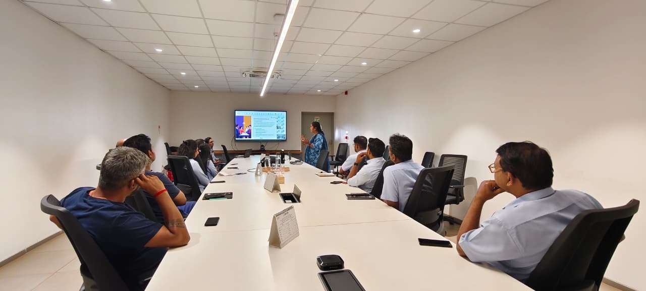 A facilitator leading a corporate training session